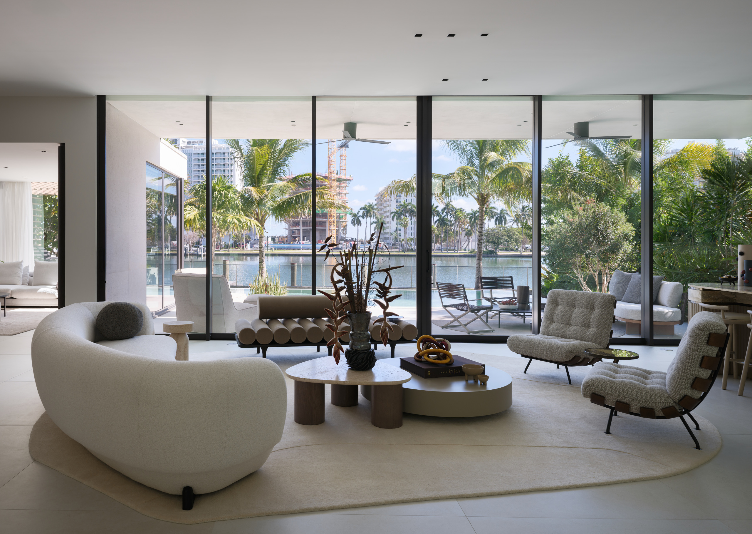The Miami waterfront lies beyond the pool