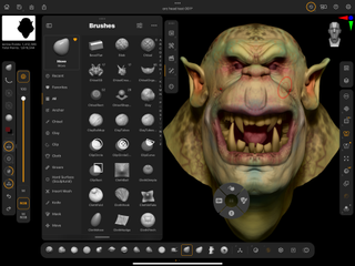 Zbrush for iPad: everything you need to know; a sculpt of an orc in iPad