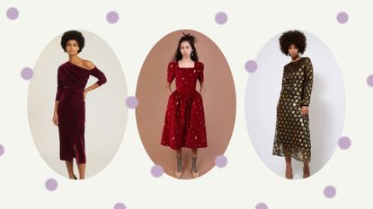 women in a christmas party dress