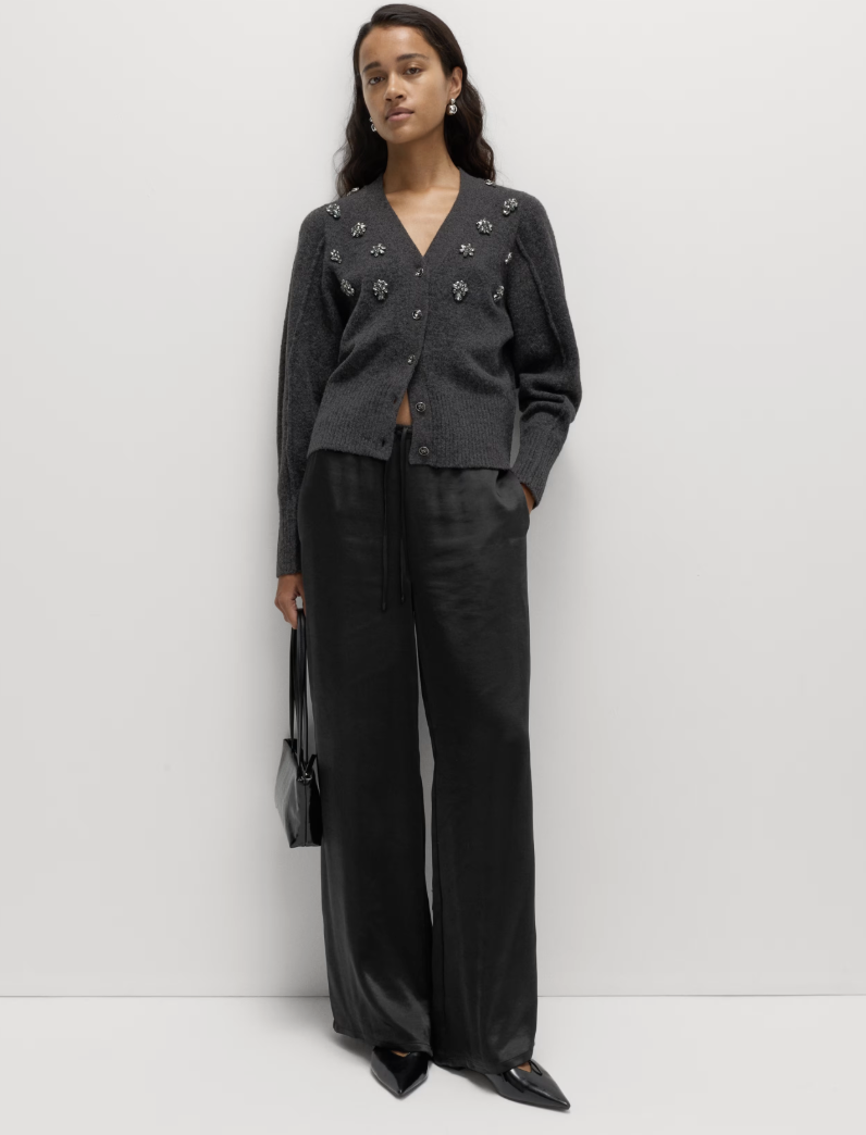 M&amp;amp;S, Satin Drawstring Wide Leg Trousers
