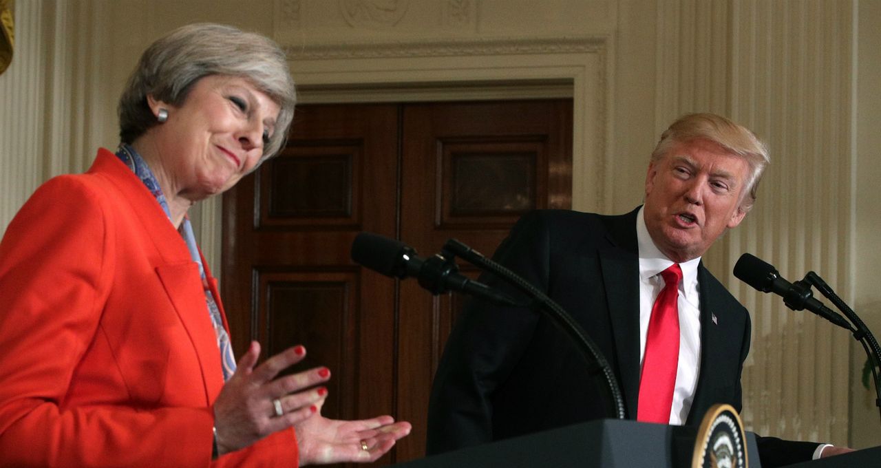 Theresa May and Donald Trump