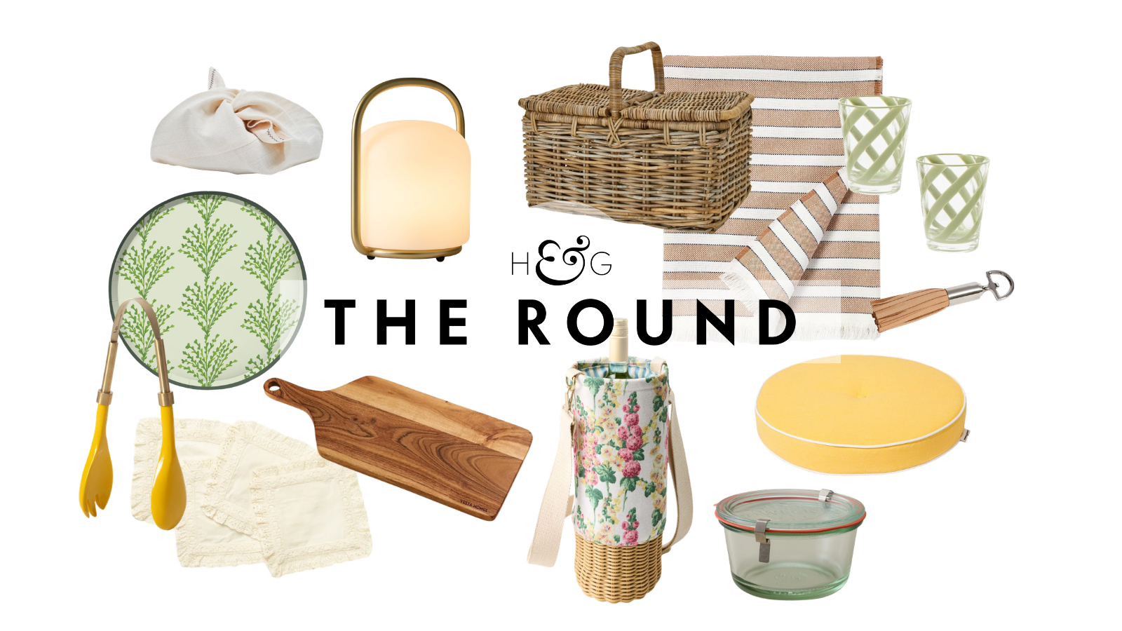 an assortment of picnic necessities