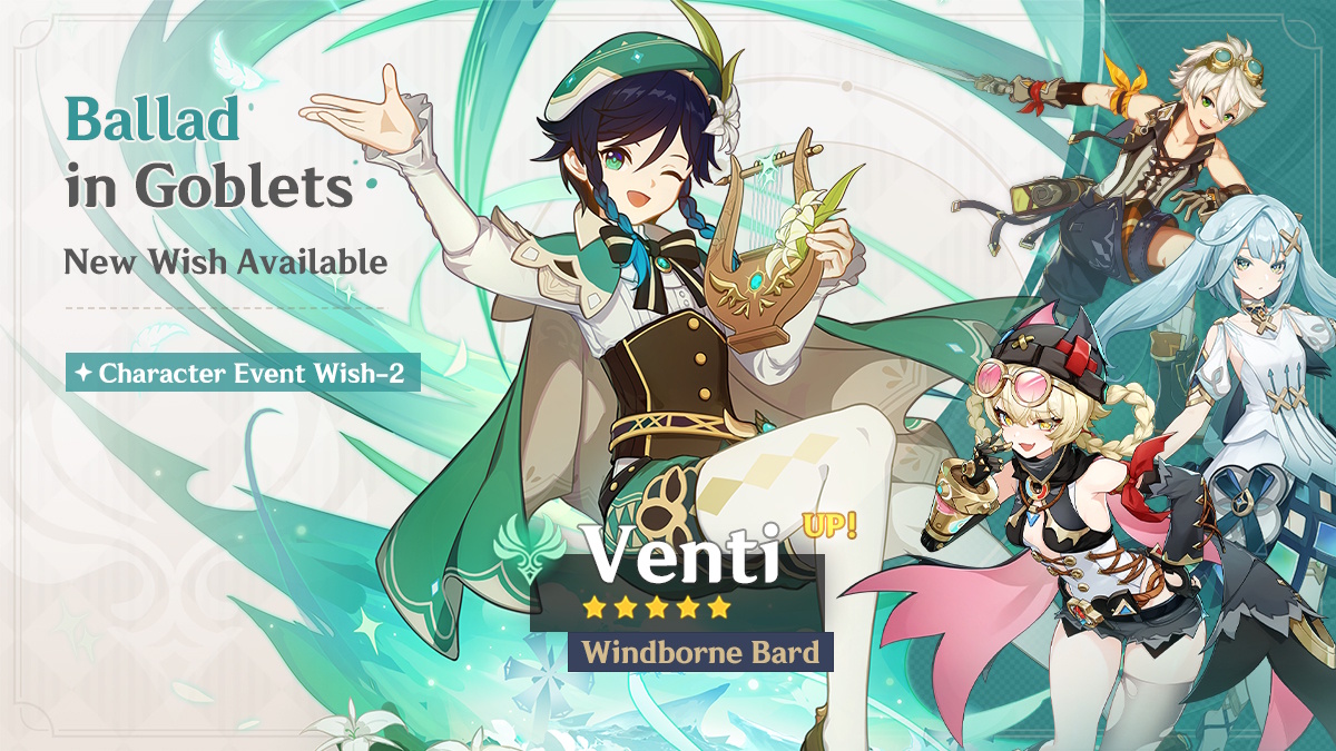 Genshin Impact banners - Venti in version 6.2