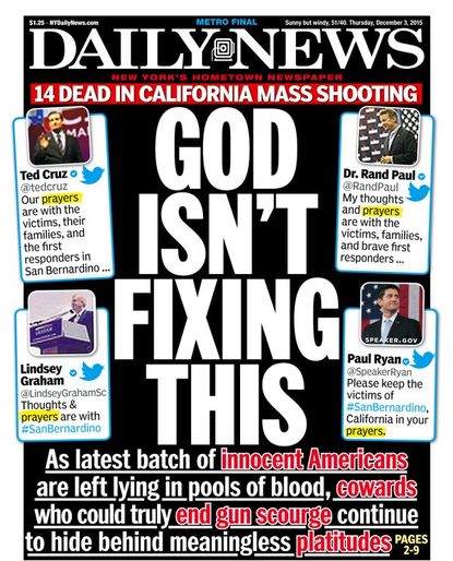 The New York Daily News had a provocative cover in response to the San Bernardino shooting
