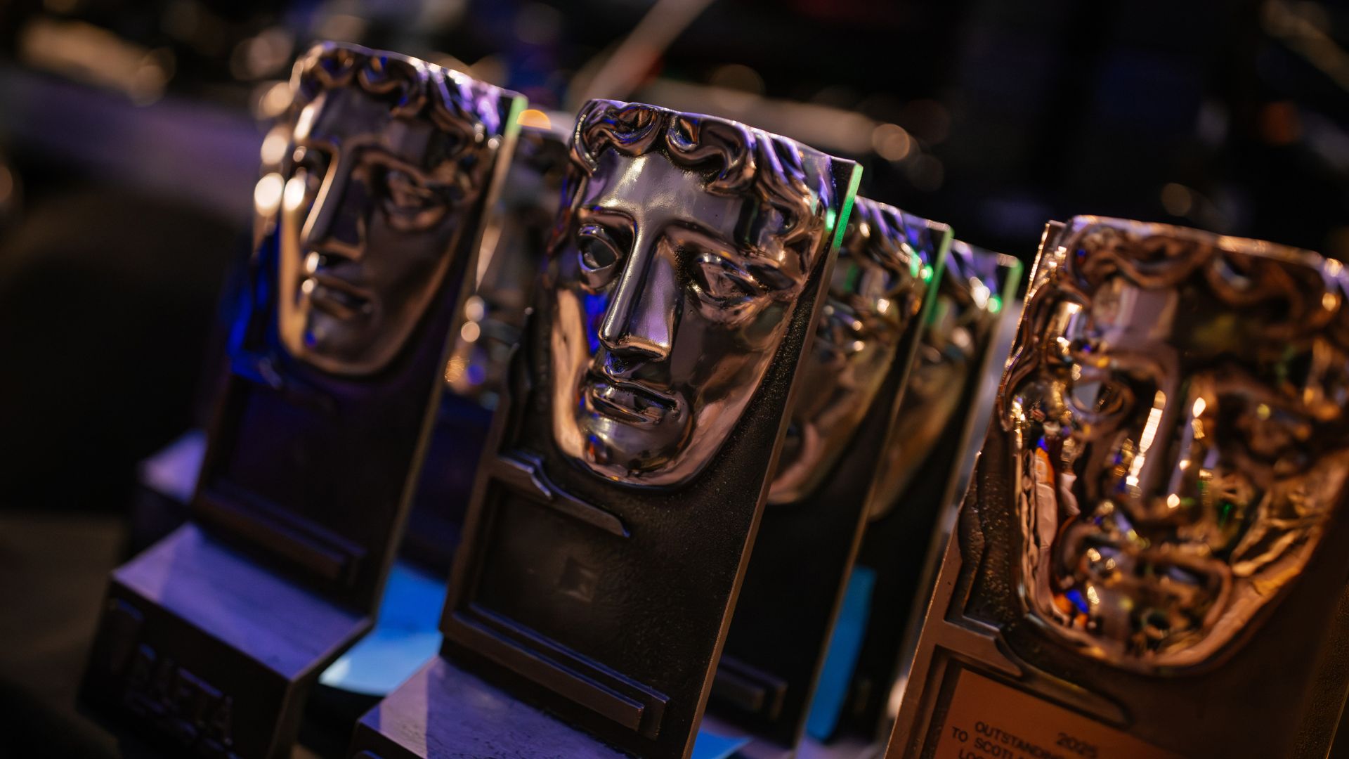 GLASGOW, SCOTLAND - NOVEMBER 16: A general view of the BAFTA trophies ahead of the 2025 BAFTA Scotland Awards held at DoubleTree by Hilton Glasgow Central on November 16, 2025 in Glasgow, Scotland. (Photo by Carlo Paloni/BAFTA via Getty Images)