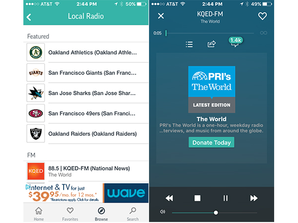 best podcast apps tunein radio