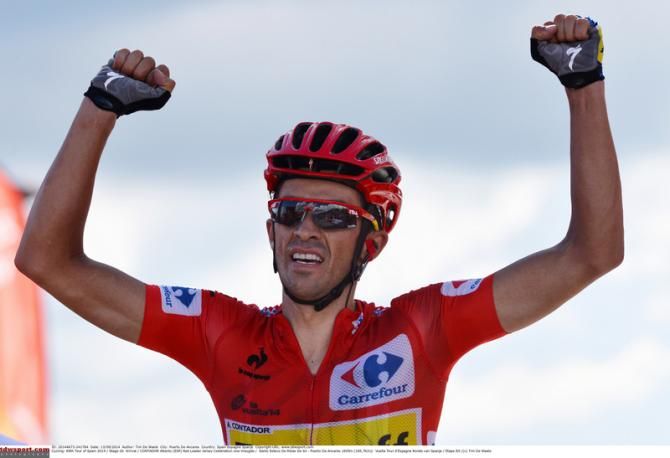 Alberto Contador (Tinkoff-Saxo) celebrates the stage win