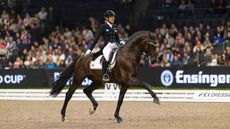 Olympic event rider Ingrid Klimke, pictured, has won the Stuttgart leg of the dressage World Cup with a personal best score