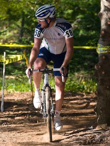 Tyler Johnson (Target Training) exits the wooded section.