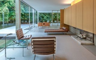 inside the main living space with brown cushion chairs