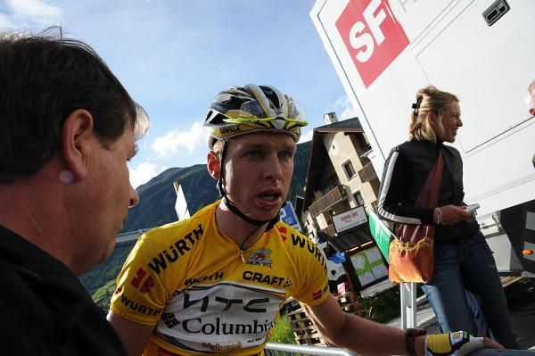 Tony Martin (HTC-Columbia) looking pretty tired after losing his yellow jersey.