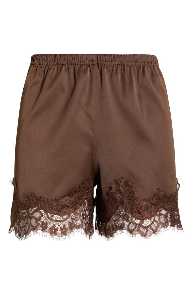 Lace Trim Satin Shorts