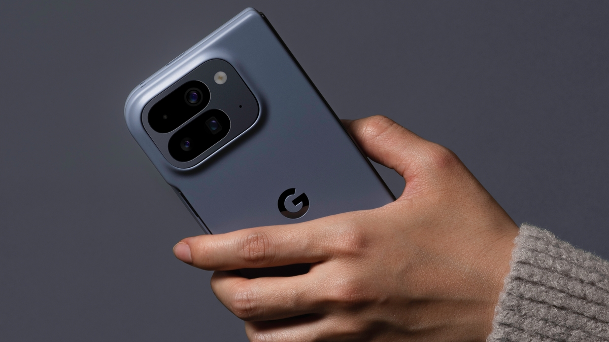 The Pixel 10 Pro Fold with a Pixelsnap case
