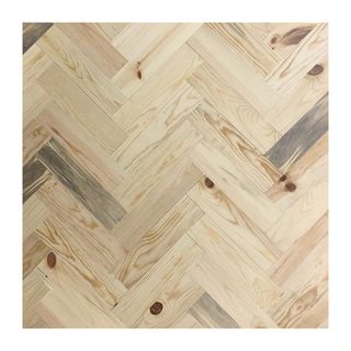 Wood wall planks in chevron formation