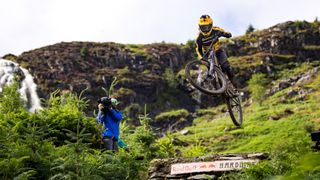 Louise Ferguson at RedBull Hardline in the Dyfi Valley, Wales on July 11th, 2023.