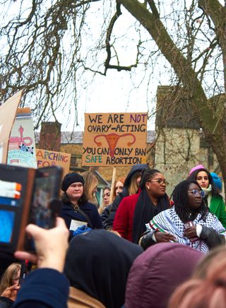 Protesters at the London Women's March