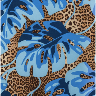 blue leopard print fabric