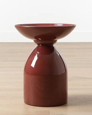 Red sculptural side table