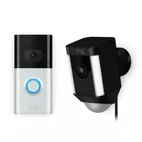 Ring Video Doorbell 3 & Ring Spotlight Cam Wired van €408,- voor €299,95 Ring Video Doorbell 3 & Ring Spotlight Cam Wired van €408,- voor €299,95