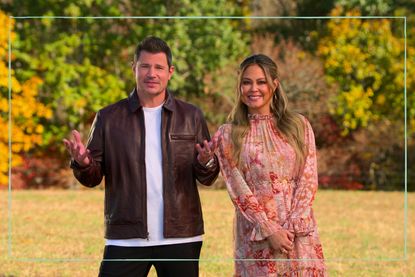 Nick and Vanessa Lachey standing in a park on The Ultimatum season 2