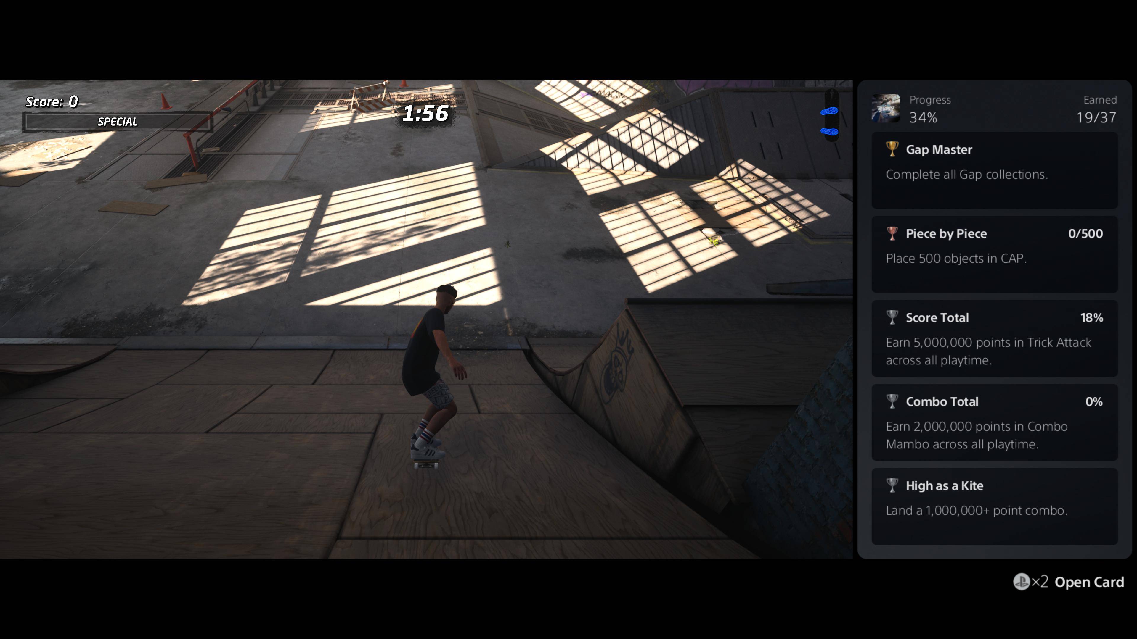 Tony Hawk's Pro Skater 1+2 Warehouse level with trophy tracking pinned