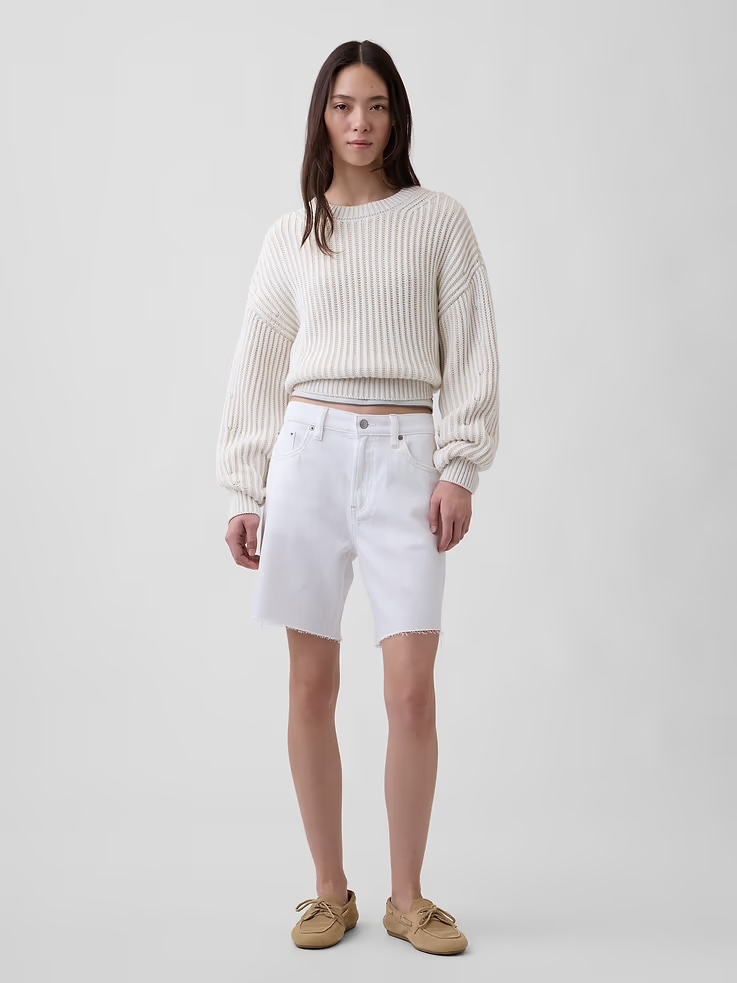 Gap, 8" Mid Rise Ultrasoft Loose Bermuda Shorts