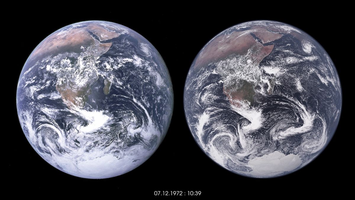 Gambar Bumi “marmer biru” yang dibuat ulang menguji model iklim baru yang kuat