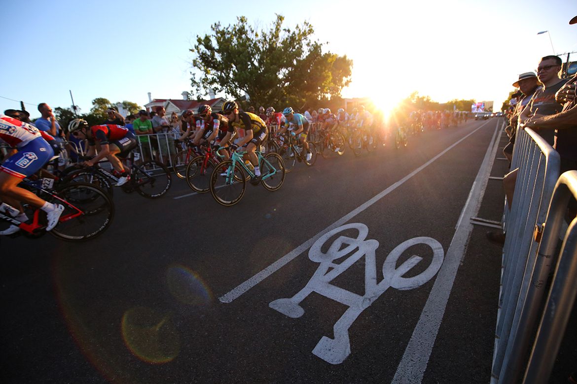 The riders race into the sunset