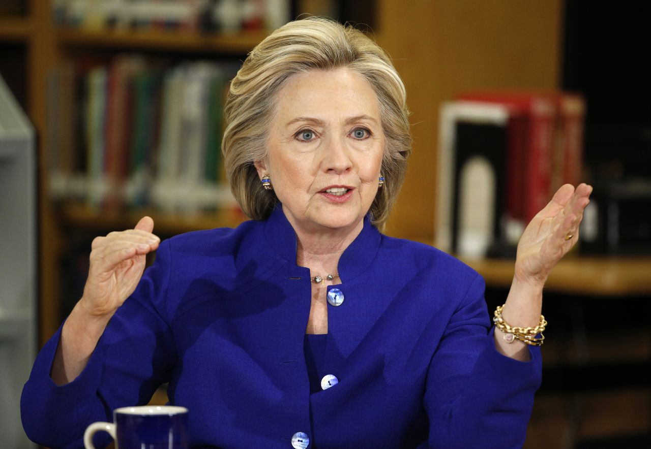 Hillary Clinton gives a speech in Nevada.