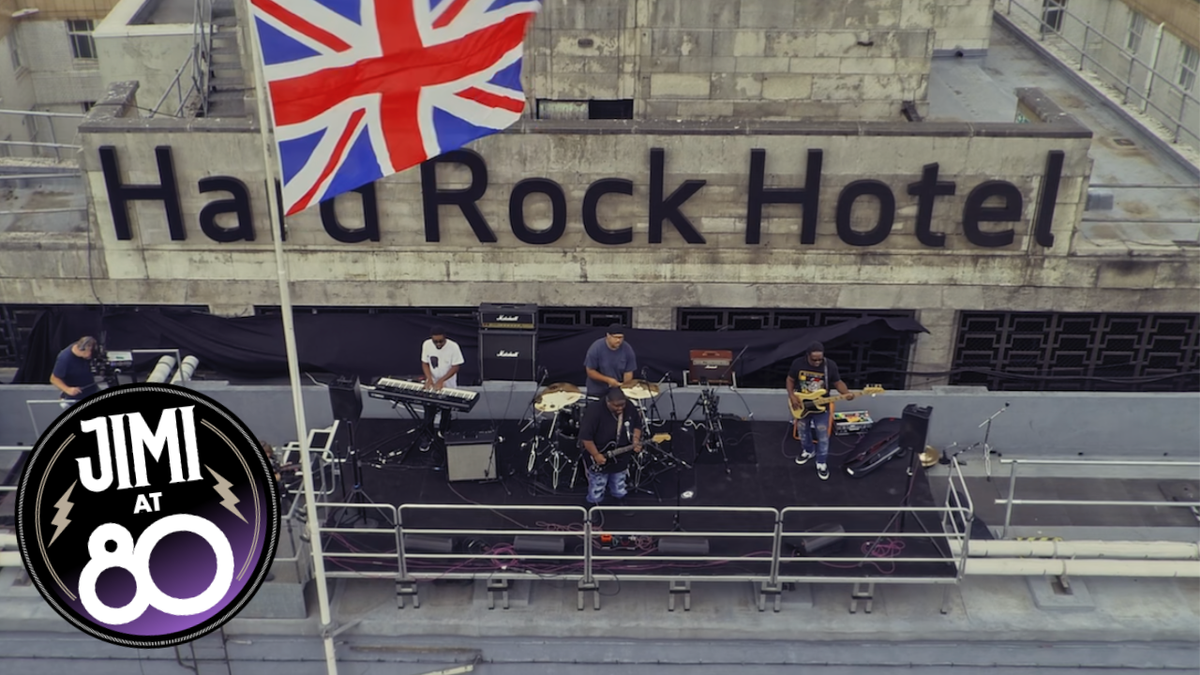 Christone &quot;Kingfish&quot; Ingram on the roof of the Hard Rock Hotel London