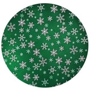 green snowflake Christmas tree mat