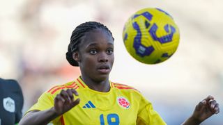 SAN DIEGO, CALIFORNIA - FEBRUARY 26: Linda Caicedo #18 of Colombia looks to control the ball during the first half against Australia at Snapdragon Stadium on February 26, 2025 in San Diego, California. (Photo by Brad Smith/ISI Photos/Getty Images)