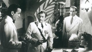 Humphrey Bogart, Claude Rains, Paul Henreid and Ingrid Bergman in Casablanca