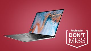 Dell XPS 13 Black Friday laptop deal header image on red background