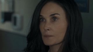 Demi Moore's Cami with tears in her eyes in Landman finale