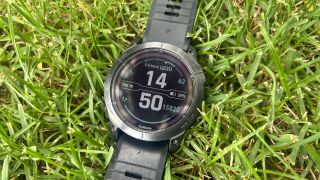 Garmin Fenix 7 Pro on grass