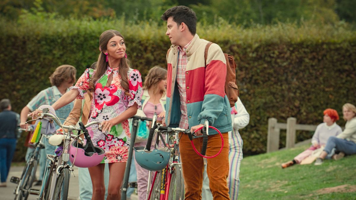 Mimi Keene and Asa Butterfield in Sex Education season 4