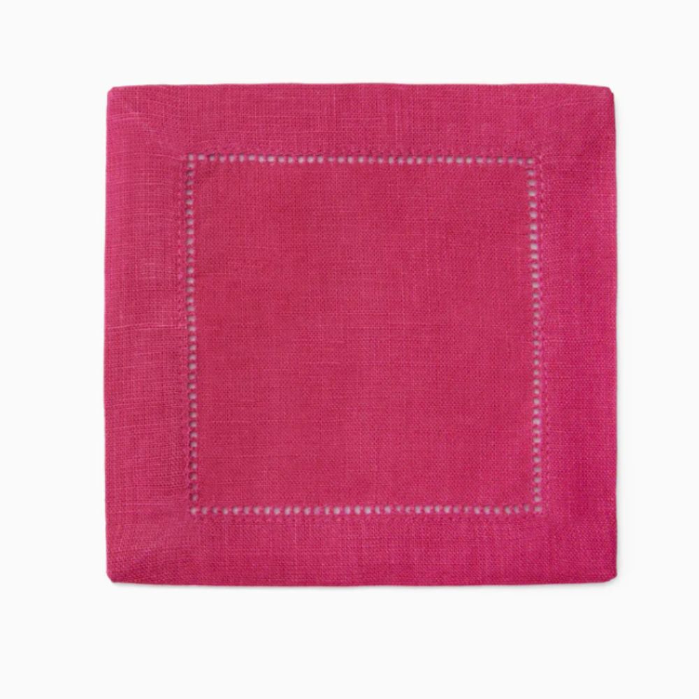 Bright pink square cocktail napkin