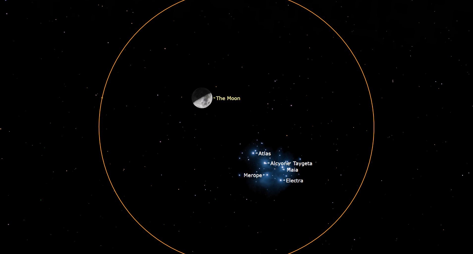 See the moon meet up with the Seven Sisters of the Pleiades tonight Space