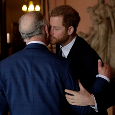 Prince Harry and Prince Charles, Prince of Wales arrive to attend the 'International Year of The Reef' 2018 meeting at Fishmongers Hall on February 14, 2018 in London, England