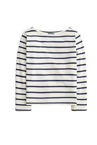 Long-Sleeve Boatneck T-Shirt in Mariner Jersey