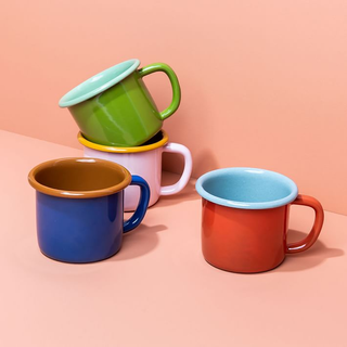 set of 4 colorful mugs