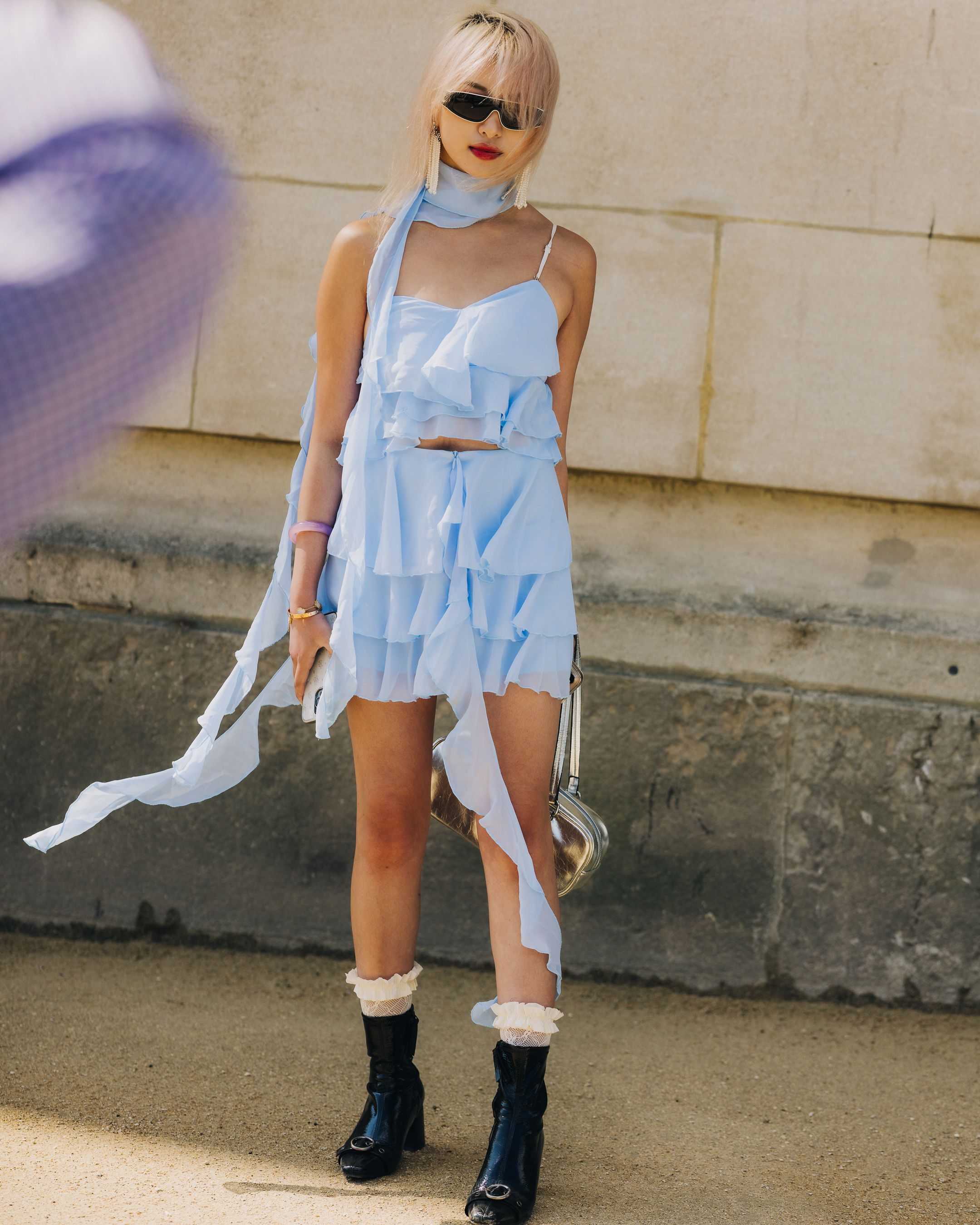 woman at paris fashion week couture street style