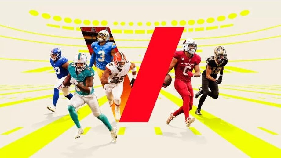 Verizon ad with football players