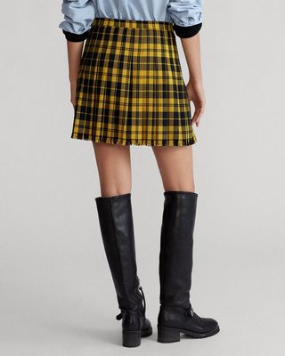 Pleated Wool-Blend Miniskirt