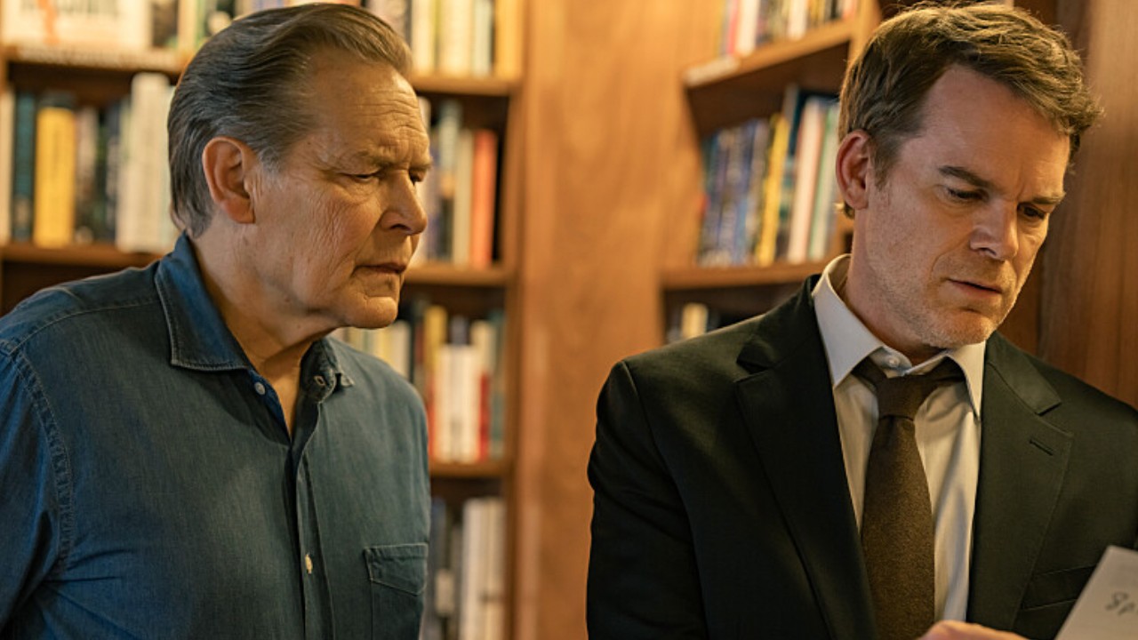 Harry and Dexter looking at a book