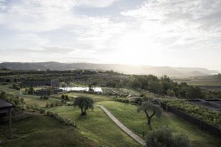 Adler spa resort Sicily seen as a panoramic in the green landscape