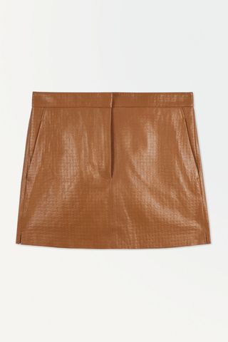 COS the embossed-leather mini skirt