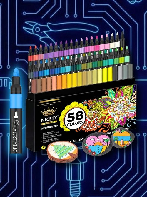 58 Colours Acrylic Paint Pens 