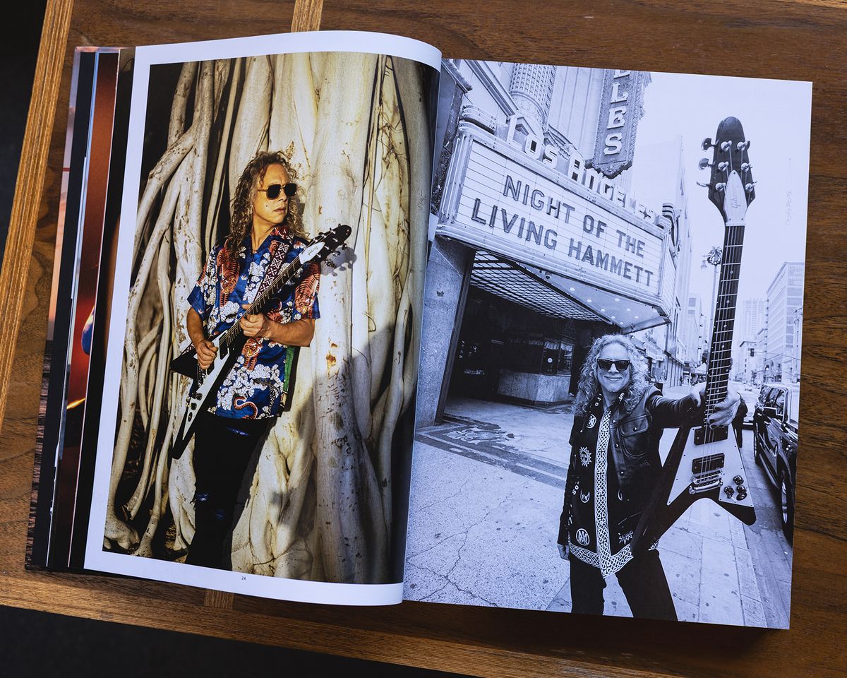 A photo spread from The Collection: Kirk Hammett, from Gibson Publishing